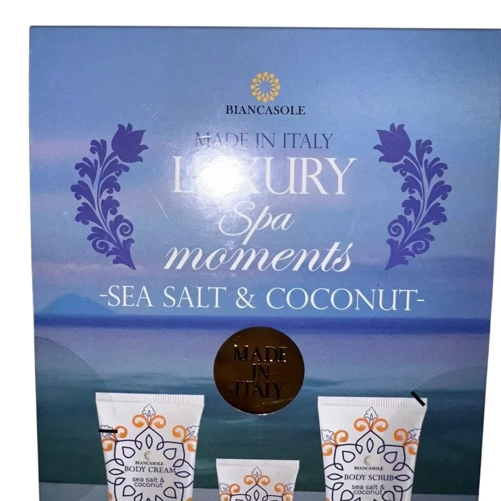 Biancasole Luxury Spa Body Cream Hand Cream Scrub Set Sea Salt Coconut NEW